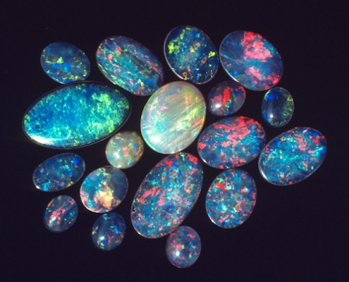 Black opals from Coober Pedy South Australia.